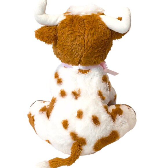 Smith Western Texas Cow Bull Brown & White Stuffed Plush Toy 10" - Picture 4 of 6